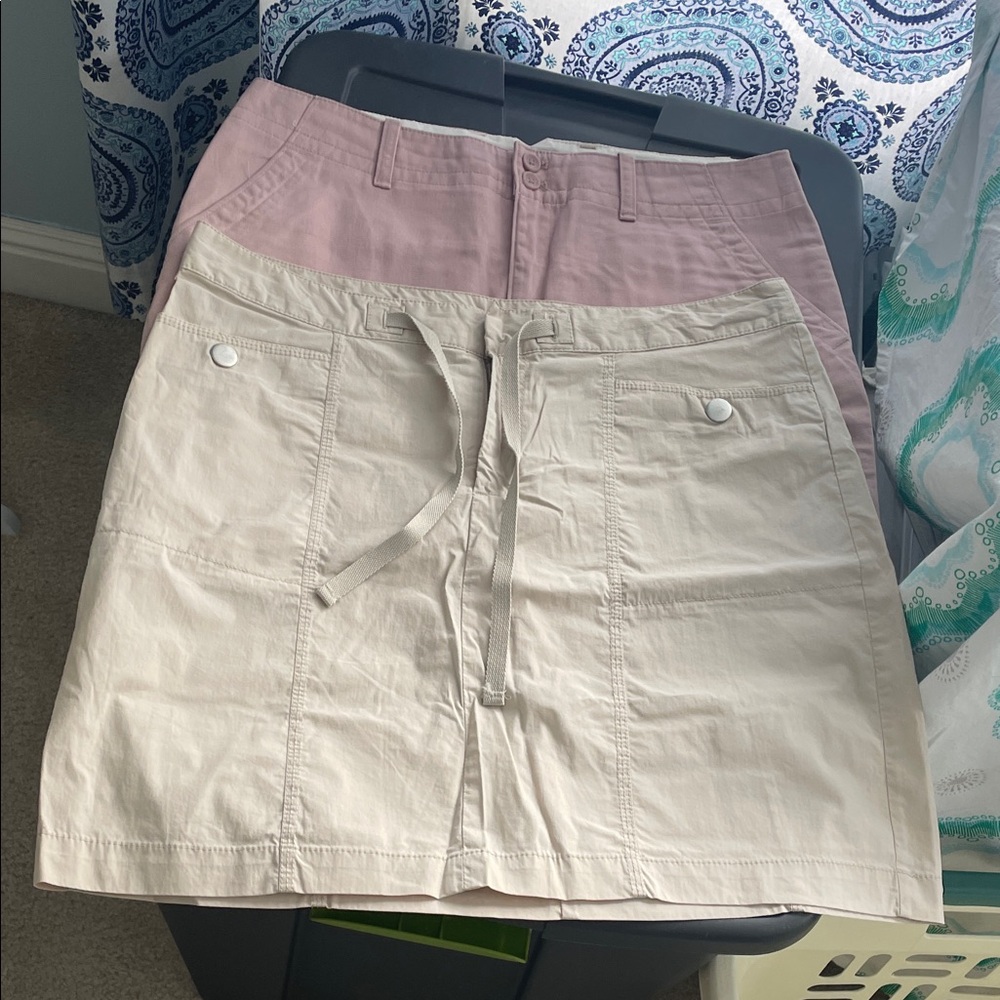 Eddie Bauer Cream and Pink Mini Skirt Bundle